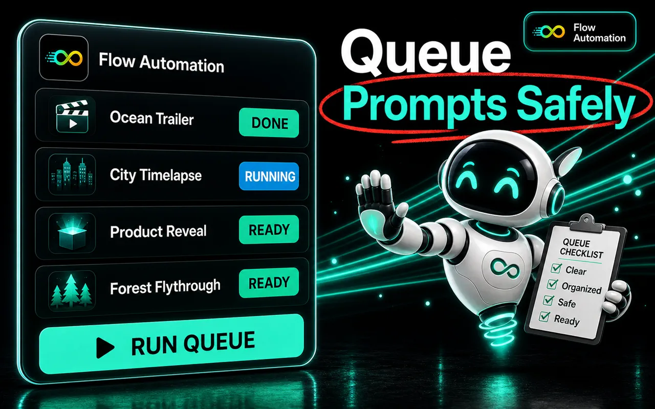 The prompt queue filled with imported rows, each carrying its own state