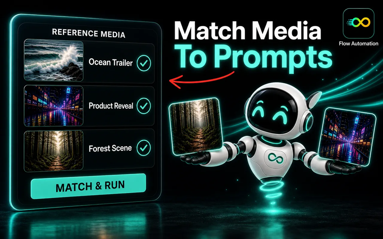 Reference media matched to individual prompts in the panel